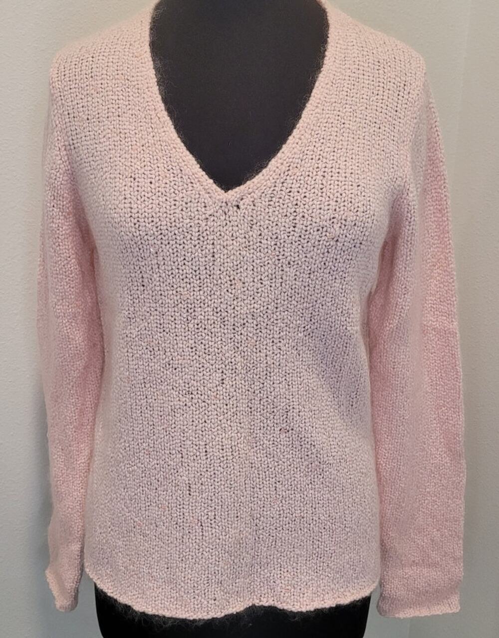 Eileen Fisher Mohair Sequin Sweater M Blush Pink Luxe Lagenlook EUC